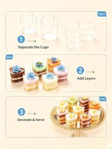 50/20/10pcs Heart-Shaped Transparent Dessert Cups, 70ml/2.4oz, Multi-Purpose Dessert Cups For Frozen Cakes, Appetizers, Cakes, Ice Cream, Yogurt, Pudding, Serving And Tasting, Reusable, Perfect For Parties, Birthdays, Weddings And Holidays - Clear Heart-shaped Cup - View 4