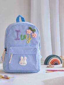 1pc Customized Backpack, Personalized Letter Backpack, Handmade Embroidered Memorial Backpack, Gift For Girlfriend, Gift For Mom, Bridal/Bridesmaid Party Gift, Back To School, Travel Essential, Coquette Aesthetic, Soft Girl Aesthetic 2026 - Multicolor - View 18