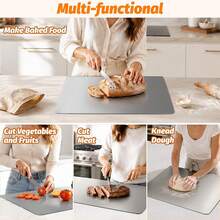 Large Stainless Steel Cutting Board With Rim, Kitchen Cutting Board With PVC Non-Slip Mat, Suitable For Meat, Fruit, Vegetables And Bread - View 5