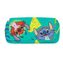 Stitch Cartoon Pencil Case Large Capacity Double Layer Zipper Stationery Box For Primary And Middle School Students Boys And Girls Anime Merchandise High Aesthetic Value Stationery Storage Bag Durable Canvas Pencil Holder - Multicolor - View 5