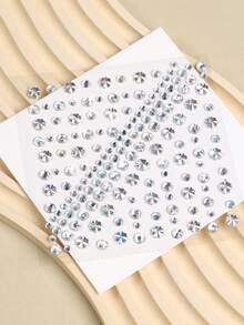 STARTTOOS Dekorasi Wajah 3D Laser Halloween Y2K dengan Rhinestone & Mutiara Imitasi, Hadiah Liburan, Dekorasi Mata, Wajah, dan Tubuh untuk Pesta Festival Musik, Stiker Rhinestone 1 buah/Paket - MultiWarna - View 7