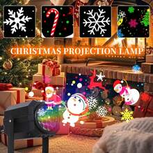 Proyector LED de Navidad Multifuncional Alimentado por USB con 16 Patrones - Diseño Navideño Giratorio, Adecuado para Decoración Navideña Interior y Exterior, Fiestas - negro - Ver 12