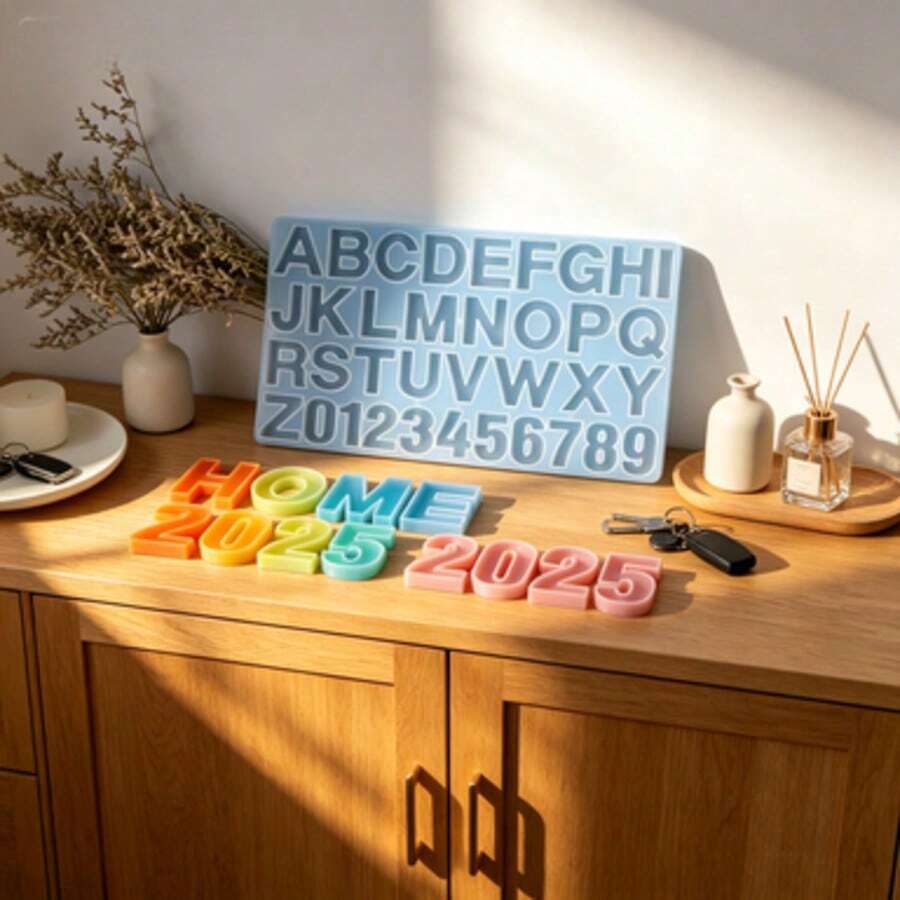 26 Alphabet & Number Silicone Molds, High Gloss Resin Casting Molds, Suitable For DIY Crystal Pendants, Keychains, Jewelry, Birthday & Holiday Gifts, Handmade Jewelry - A - View 1