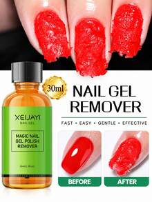XEIJAYI 2 قطعة 30 مل، مزيل طلاء أظافر جل، مزيل طلاء أظافر متوافق مع UV/LED، للاستخدام في الصالون والمنزل DIY مانيكير - أبيض - مشاهدة 4
