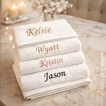 Personalized Embroidered Hand Towel, Customizable Text Hand Towel, Perfect As Valentine's Day Gift, Bridesmaid Favor, Wedding Party Favor Or Pajama Party Bathroom Spa Gift - Multicolor - View 8