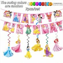 BUTTBILL New Arrival Princess Theme Birthday Party Decoration Bunting Banner Spiral Hanging Decor Party Supplies Set - Multicolor - View 6