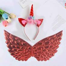 1pc Rainbow Color Animal Unicorn Angel Wings Costume Party Accessory For Halloween Cosplay, Performance & Birthday Party - Multicolor - View 20