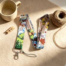 1 Piece Vintage Collage Print Lanyard With Card Holder, Cute Dog Mushroom Butterfly Pattern ID Badge Holder For Student Office Work, Cute Gift - Multicolor - View 4