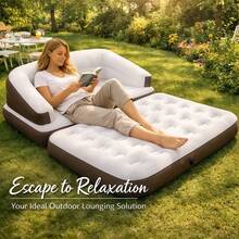 Air Mattress With Backrest, 249.93 KG Weight Capacity Air Lounge Sofa Bed, Portable Inflatable Bed For Sleeping Guest Room - C - View 8