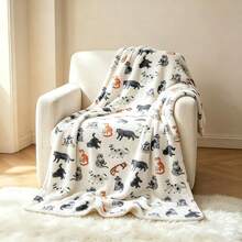 Cat Print Blanket, Multiple Cute Kitten Pattern Throw, Soft Flannel Lightweight Warm Blanket, Suitable For Sofa And Bed, Home Decor For Cat Lovers, Gift Blanket For Cat Moms - Multicolor - View 6