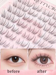 Glue-Free Segmented False Eyelashes, No Glue Needed, Easy To Apply, Lightweight, Soft And Comfortable, Natural Look, Beginner-Friendly - C - View 3