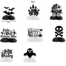 Funko Halloween Party Table Honeycomb Decor Set, Assorted Bat Skull Ghost Pumpkin Paper Centerpieces, 15cm Tabletop Ornaments For Halloween Dinner, Party & Holiday Table Decoration - Sets - View 15