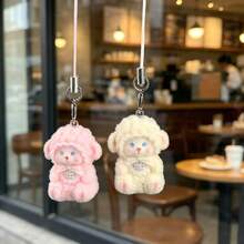 New Cute Resin Flocked Mini Sheep Doll DIY Handmade Pendant Keychain Bag Charm Phone Strap - Multicolor - View 10