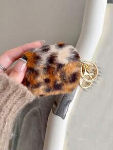 Cheetah Print Apple Tortoise Shell Phone Case Leopard Print Plush Case Compatible With Airpods Compatible With Airpods1/2 AirPods Pro - Multicolor - View 14