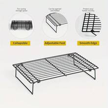 1/2/3/4/5 Tier Stainless Steel Cooling Rack Set, Kitchen Baking Tools, Small Kitchen Gadgets, Multi-Functional Storage Rack - Non-Stick, Stackable, Suitable For Oven, Baking And Cooking - Easy To Clean, Durable Kitchen Essential, Holiday Gift - Black - View 4