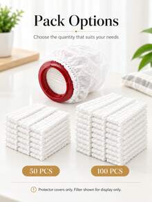 50/100Pcs Disposable Vacuum Filter Protector Covers, Universal Non-Woven Dust Filter Mesh Bags, Elastic Adjustable Filter Covers For Vacuum Cleaner Cartridge, Dust Lock Protection For Home Office Cleaning - Multicolor - View 10