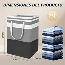 2 Piezas Cesta de Ropa Sucia Plegable Impermeable de 75L, Caja de Almacenamiento para Juguetes y Artículos Varios, Canasta Organizadora de Lavandería con Asas, para Baño, Dormitorio, Hogar y Decoración de Fiesta de Halloween - Ver 9