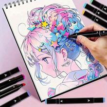 12/120 Colors Dual-Tip Artist Alcohol Marker Set With Portable Case - Perfect For Coloring, Painting, Sketching, Card Making And Illustration - Ideal For Adults - A - View 9