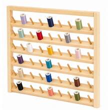 Wooden 60-Spool Thread Rack Wall Mounted Sewing Organizer - Brown - View 8