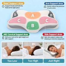 Bantal Kupu-kupu Busa Memori, Bantal Serviks, Bantal Leher Ortopedi Ergonomis - Light Grey - View 3