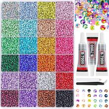 Set Dekorasi Rhinestone Kristal Campuran Warna 3/4/5mm, Cocok untuk Pakaian, Cangkir, Sepatu, Kain, Perlengkapan Seni Berlian, Dekorasi Berkilau, Perlengkapan Kerajinan, Dekorasi Lukisan Berlian, dan DIY Rhinestone Lainnya - 24 warna - View 11