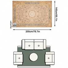 1PC Star Floral Pattern Faux Cashmere Machine Washable Area Rug, French Classical European Court Romantic Luxury Vintage Rectangular Soft Carpet, Living Room Bedroom Home Decor, All Season Use, Aesthetic Home Decoration - Multicolor - View 17