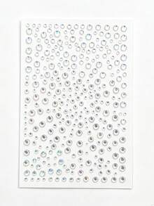 1pc Autumn New Hot-Selling Holographic Laser Round Rhinestone Mixed Size Face Stickers, Y2K Punk Style Facial Makeup Decoration Stickers, DIY Face Stickers Professional Supplies - Multicolor - View 6