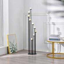 9-Arm Floor-Standing Metal Candelabra, Elegant And Stable Modern Light Luxury Style, Gold Metal Finish, Home Tabletop Decoration, Suitable For Home Decor, Weddings, Dinner Parties, Banquets, Formal Occasions, Candles Not Included - 9-arm Floor Candlestick - View 9