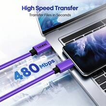 Kabel Data Type-C ke Type-C Pengisian Super Cepat Terbaru, Kompatibel dengan , dan Perangkat Lainnya - Jeruk - View 4