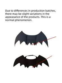 Pet Bat Wings Halloween Costume - Adjustable Design, Soft Polyester Material, Suitable For Cats And Small Dogs, Perfect For Halloween Role Play And Dress Up Games, Halloween, Halloween Decor, Autumn Decor, Gothic Style, Witch Elements, Fun And Elegant Gothic Bat Wing Design - Black - View 8