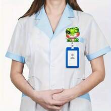 2D Flat Design!! 4 Styles Cartoon Frog Retractable Badge Reel - 4 Expressions (Smile, Wink, Whistle, Wave), Durable Plastic Material, Suitable For Nurse/Office/Student ID, Cute Desk Accessory, Essential For Work And Study, Fun Design, Smooth Retraction, Specifically Designed For Corporate Employees, 2D Flat Style - 4pcs - View 6