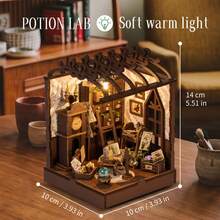 DIY 3-In-1 Detachable Miniature House 3D Wooden Architecture Model Assembly Kit, Creative Handmade Art For Collection And Home Decor, Perfect Birthday, Christmas And Holiday Gift Surprise For Friends And Family - Multicolor - View 4