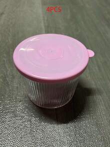 1/4/6 Buah Mangkuk Kaca Kecil Bertutup, 6,8 Oz., Wadah Kaca Bergaris Bening, Dapat Ditumpuk, Cocok Untuk Makanan Penutup, Puding, Saus, Salad, Kacang-kacangan, Oat, Permen, Manisan, Sereal, dll. - MultiWarna - View 15