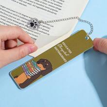 Marcapáginas de acero inoxidable con diseño divertido de tema de lectura de perro salchicha, impreso con escenas de lectura divertidas y citas juguetonas, un regalo ideal para amantes de los perros salchicha y entusiastas de los libros - Talla única - Ver 8