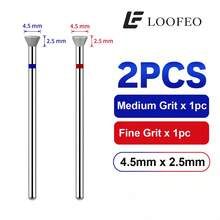 2Pcs Inverted Trapezoid Diamond Nail Drill Bits With Red & Blue Grit Rings For Excess Gel Removal, Nail Surface Prep, Shaping And Edge Refinement - Multicolor - View 9