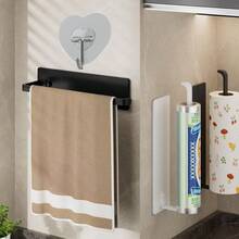 1pc Self-Adhesive Towel Bar, No Drilling Required, Single Bar Design, Suitable For Bathroom And Kitchen, Space-Saving Wall-Mounted Towel Rack - Multicolor - View 11