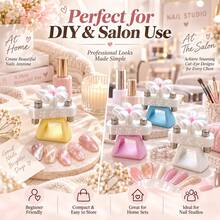 Beautizon Nailartlab 多功能花卉旋轉貓眼美甲磁鐵工具，附支架，多頭可打造寬光束、環形與水晶貓眼效果，自動玻璃珠磁棒，適合初學者 DIY 美甲工具 - 彩色 - 查看 2