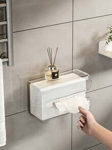1/2pcs Wall-Mounted Tissue Box Holder, Wet Wipes Storage Box, Wall-Mounted Facial Tissue Rack, Suitable For Living Room, Kitchen, Bathroom, Toilet, Daily Home Storage, Gift For Friends, Family, Mother, Students, Christmas Home Storage Item - Multicolor - View 2