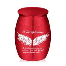 1.57 Inch Small Urns For Ashes - Angel's Wings, Aluminum Alloy Mini Urns, Cremation Urns For Human Pet Ashes, Ashes Holder, Small Keepsake Urns-In Loving Memory - Multicolor - View 6