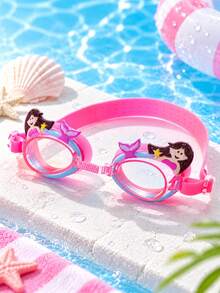 1pc Kids Swim Goggles, Cute Cartoon High-Definition Transparent Lens, Adjustable Strap, Summer Swimming Training Water Play Equipment, Beach Vacation, Children's Gift - Multicolor - View 6