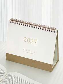 1PC Minimalist 2026-2027 Desk Calendar, Office Desktop Decoration, New Calendar Planner And Memo Notebook With Reminder, Recording And Scheduling Functions - Multicolor - View 7