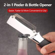 2-In-1 Vegetable Peeler & Bottle Opener, Multifunctional Kitchen Peeling Tool With Sharp Blade And Comfortable Handle, Fruit Potato Carrot Cucumber Peeler For Home Kitchen Food Prep - Multicolor - View 5