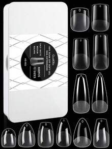 Soft Gel Nail Tips, 12 Sizes Available, Semi-Matte Full Coverage French Style Wearable Nail Patches, Thin Front Thick Back, Better Fit - Clear - View 5