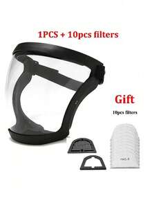 Full Face Transparent Protective Shield, Adjustable Buckle, Unisex Full Coverage Transparent Cycling Windproof Dustproof Face Mask, Windproof Welding Use - Multiple Styles - View 17