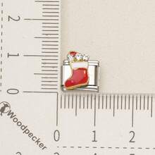 1PC Christmas Enamel Italian Charm Links, Santa Tree Snowman Reindeer DIY Charms, Stainless Steel 9mm Module Bracelet Accessories For Holiday Jewelry - Christmas Theme - View 10
