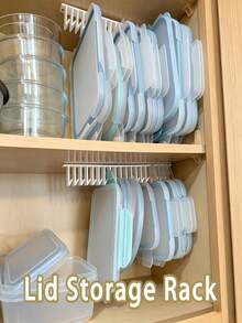 Lid Storage Rack, Under Cabinet Multi-Slot Lid Holder, Kitchen Organizer Rack, Under Sink Storage Rack, 5 Hooks/10 Hooks (Multiple Colors) Available, Space-Saving Wall-Mounted Kitchen Storage Rack, Sturdy Container Lid Holder With Installation Hardware, Built-In Cabinet Organizer, Keeps Lids Neat And Easy To Access, Suitable For Various Jar Lids - View 8