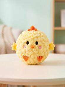 PETSIN 2/1pc Yellow Chick Pet Interactive Bouncing Sound Toy Ball, Cat Dog Teething Chewing Ball, Durable Battery-Free Training Toy - Multicolor - View 3