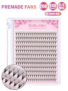 20D Pre-Made Voluminous Eyelash Extensions, C/D Curl, Pointed Base, Pre-Made Fan Lashes, Cluster Lashes, Individual Lashes, False Eyelashes - View 1