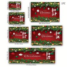 1pc, Christmas Series, Pine Branch & Colorful Ball Christmas Border Pattern Printed Coffee Bar Mat, Drainage Mat, Coffee Machine Soft Bottom Diatomaceous Earth Drainage Mat, Soft Rubber Drainage Mat, Super Absorbent & Wear-Resistant Dish Drying Mat, For Countertop Restaurant Kitchen Table Mat, Patio Dining Table Decor, Home Kitchen Supplies, Countertop Decor Mat - Multicolor - View 15