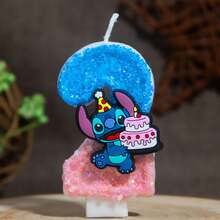 1pc Cute Cartoon Combination Birthday Candle Glitter 0-9 Number Cake Decor Plug-In, Birthday Party Anniversary Dessert Table Decoration, Suitable For Birthday Party, Halloween, Christmas, Best Gift For Fans - Multicolor - View 4